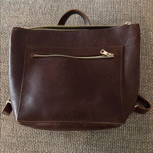 Portland Leather Goods Elegant Brown Leather Women's Backpack